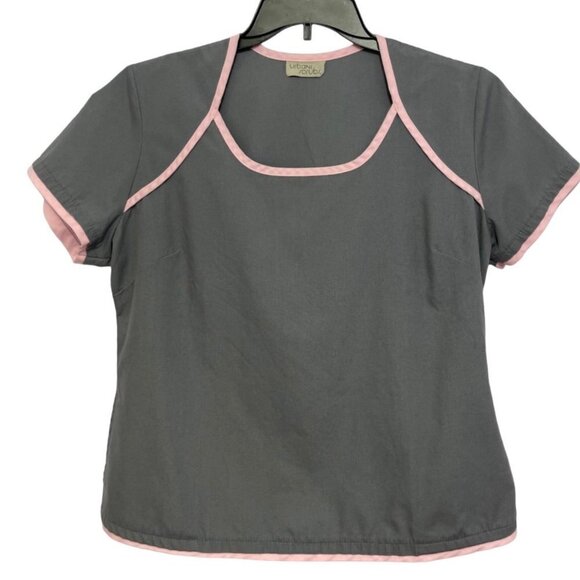 URBANE SCRUBS Short Sleeve Scrub Top Medium (41"42") Grey Nurse Uniforms Medical - Picture 1 of 12